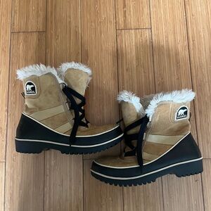 Sorel Tan and Black Winter Boots